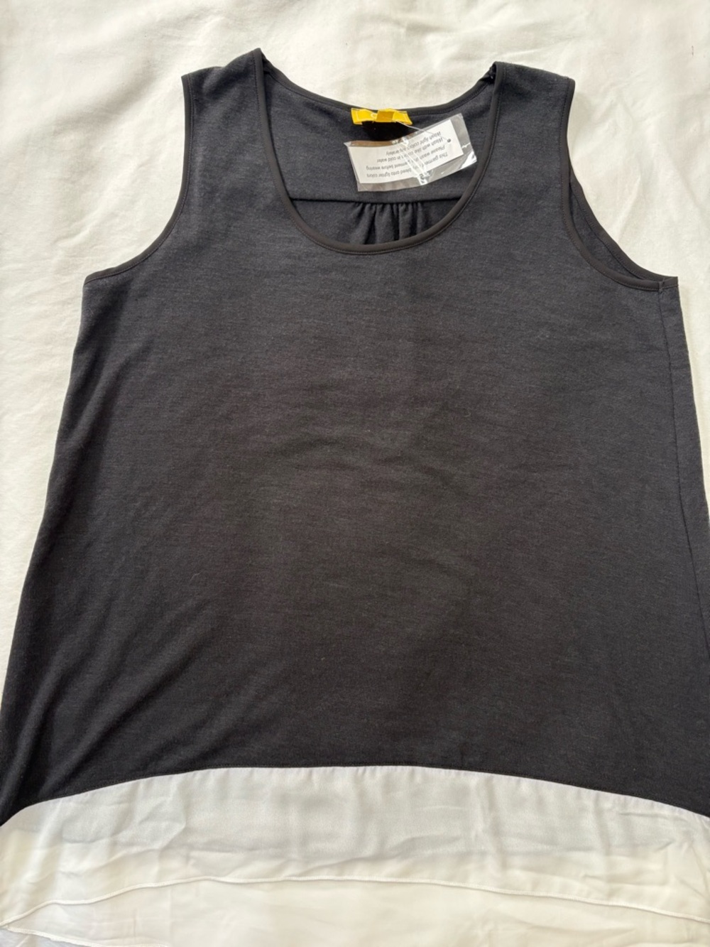 Liz Lange Maternity Black Tank with White Layered Hem